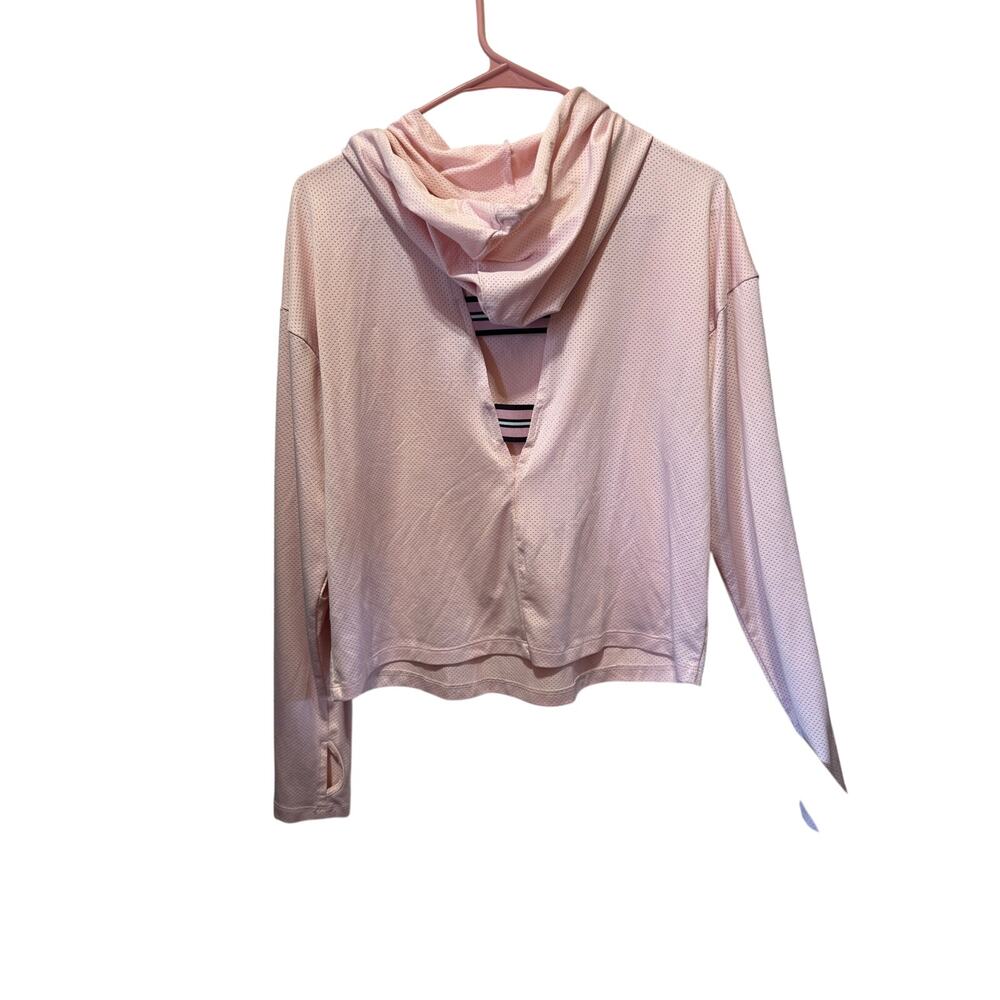 C & C California Long Sleeve Mesh Hoodie w/Deep V Open Back Size S